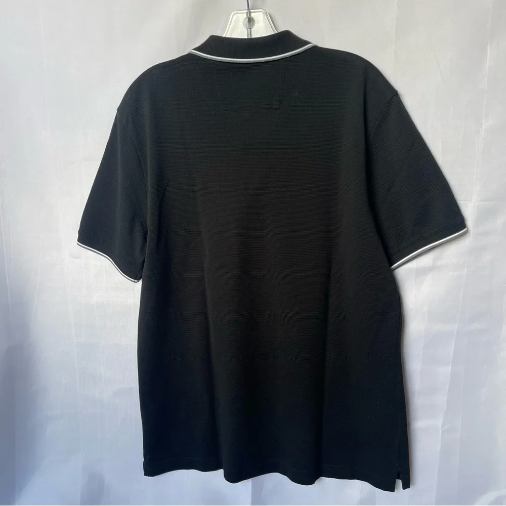 Banana Republic Luxury Touch Slim Fit Polo Black White Trim Size Large